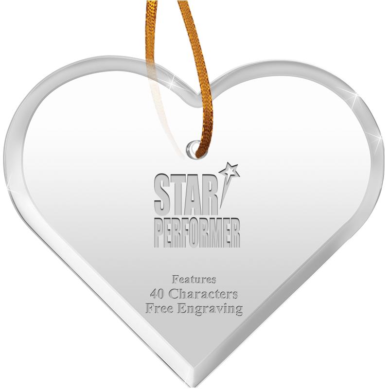 3 1/2"X 3" HEART ACRYLIC ORNAM