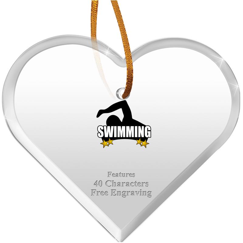 3 1/2"X 3" HEART ACRYLIC ORNAM