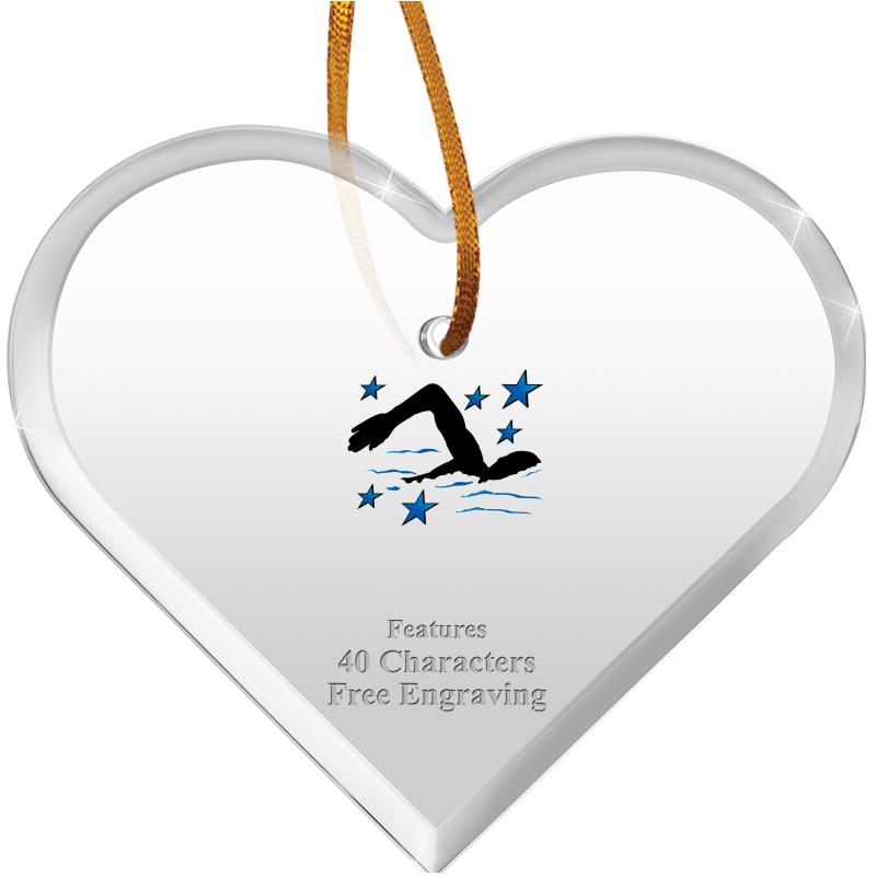 3 1/2"X 3" HEART ACRYLIC ORNAM