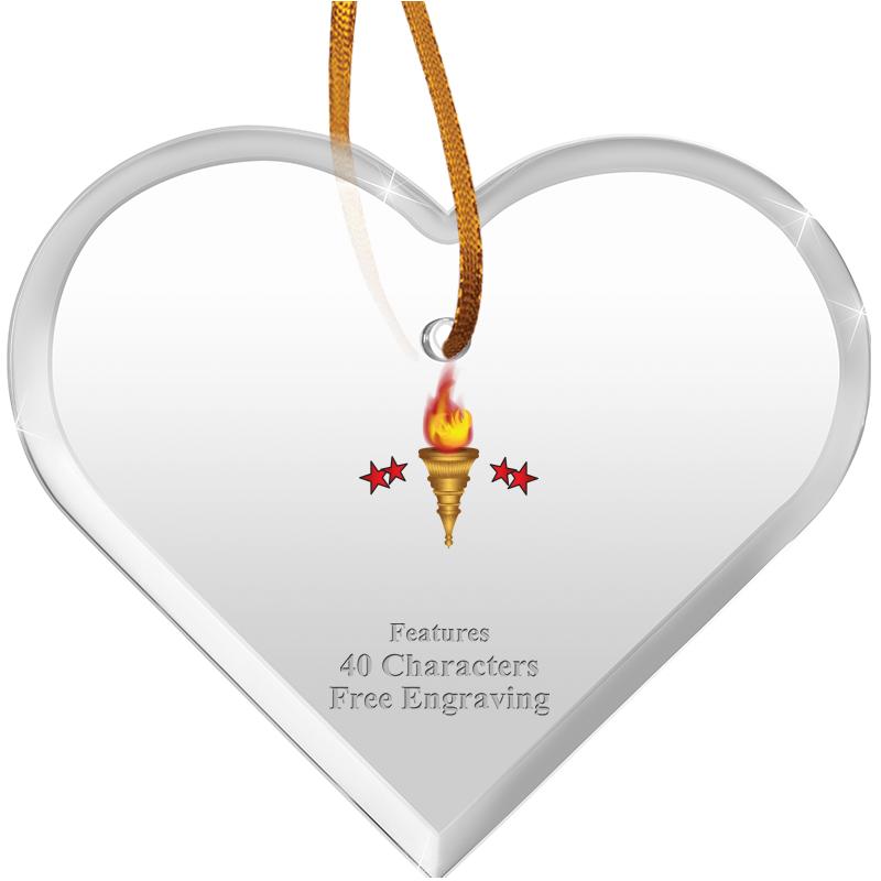 3 1/2"X 3" HEART ACRYLIC ORNAM