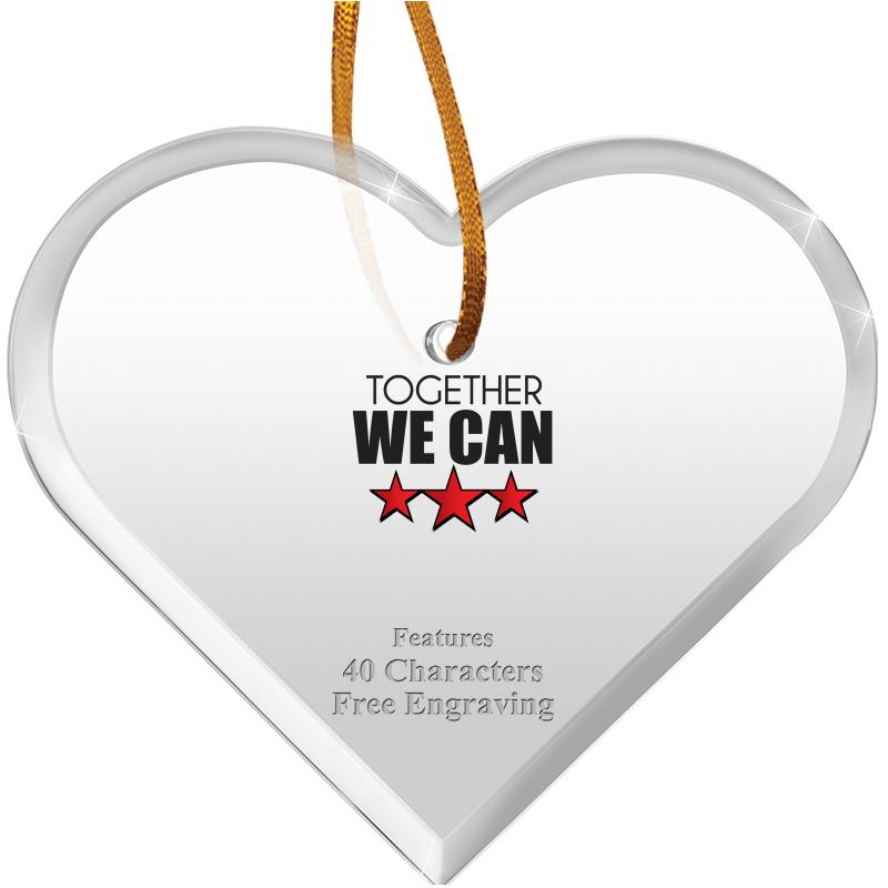 3 1/2"X 3" HEART ACRYLIC ORNAM