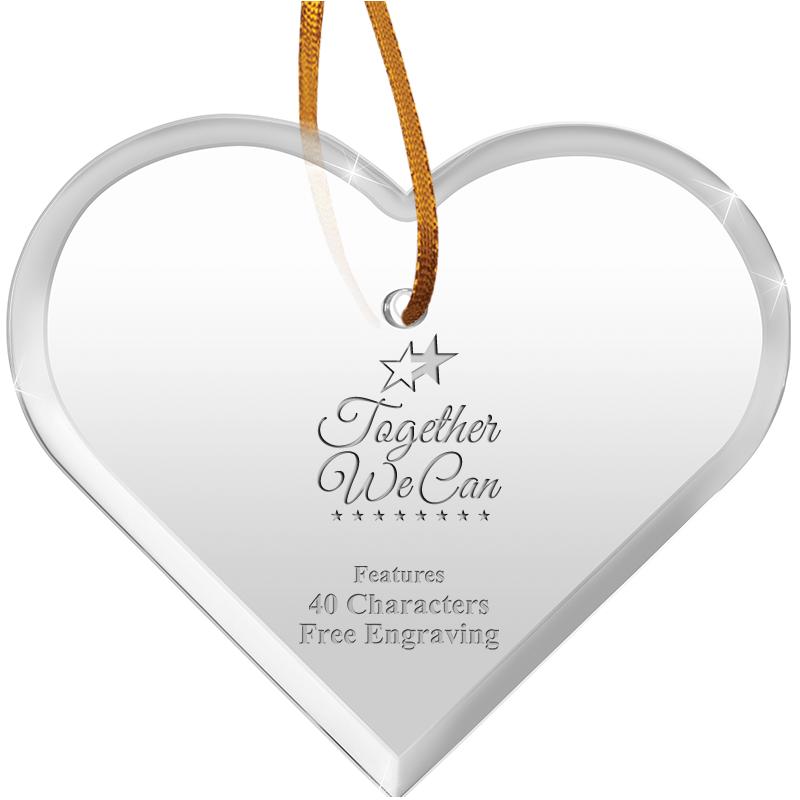 3 1/2"X 3" HEART ACRYLIC ORNAM