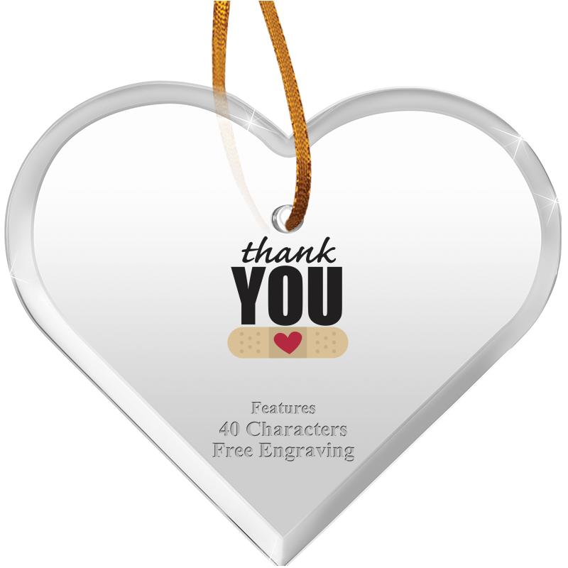 3 1/2"X 3" HEART ACRYLIC ORNAM