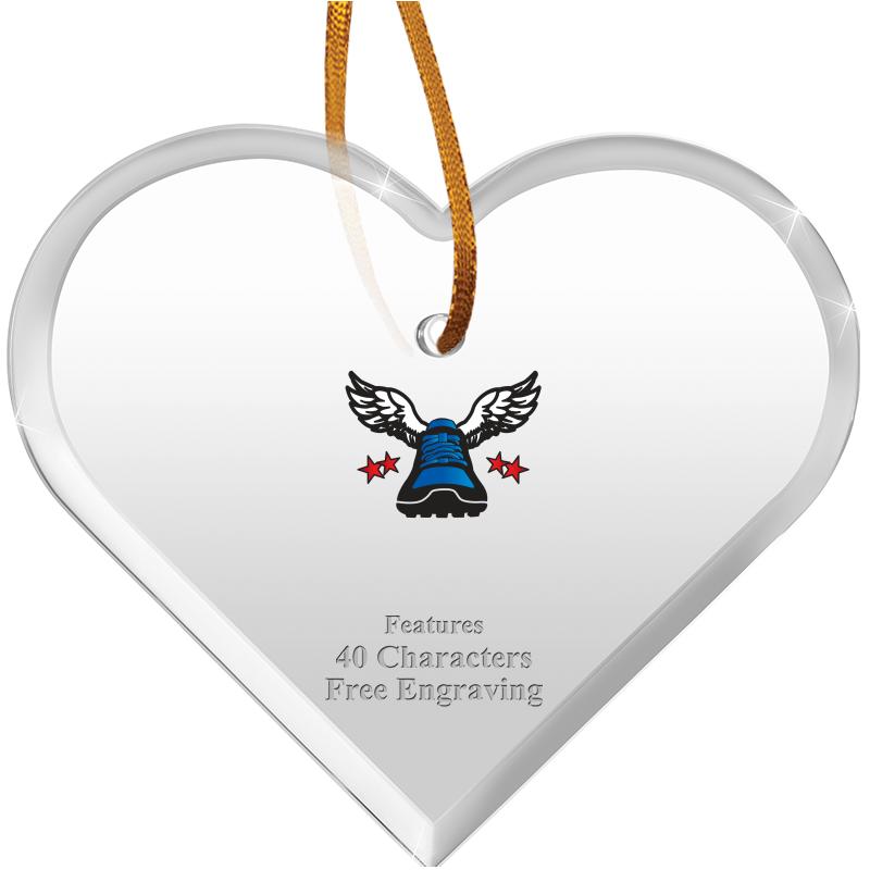 3 1/2"X 3" HEART ACRYLIC ORNAM