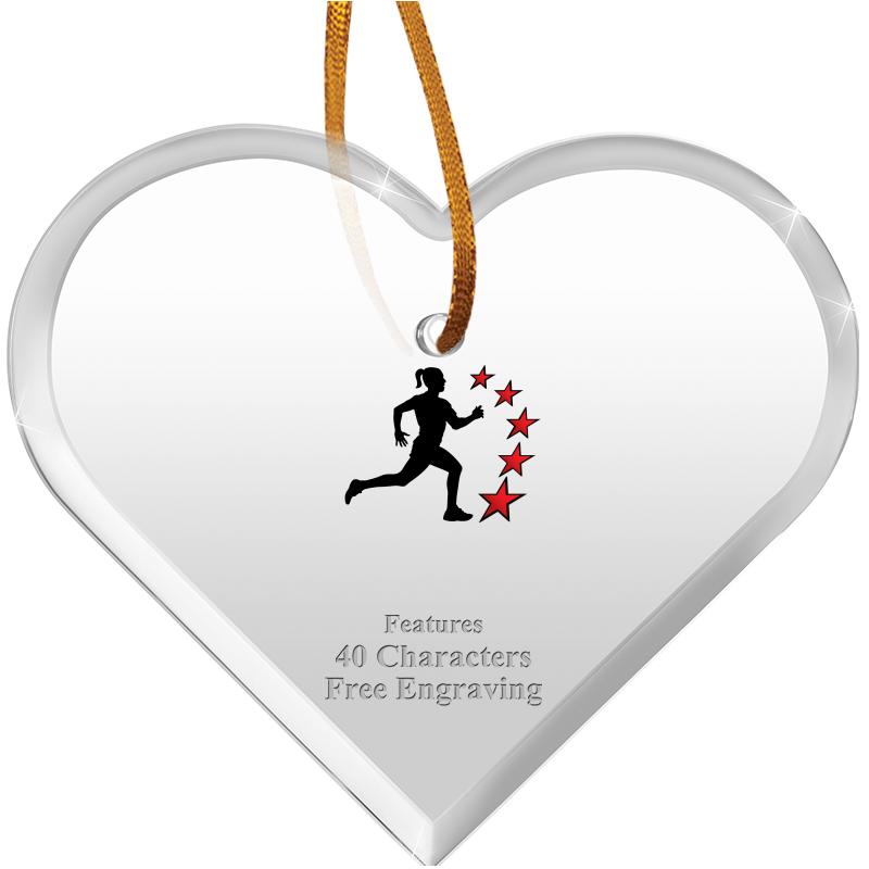 3 1/2"X 3" HEART ACRYLIC ORNAM