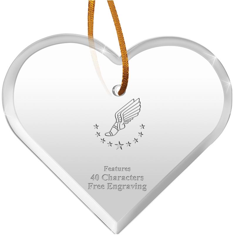 3 1/2"X 3" HEART ACRYLIC ORNAM