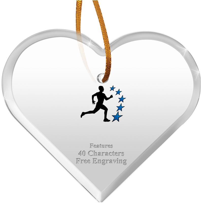 3 1/2"X 3" HEART ACRYLIC ORNAM