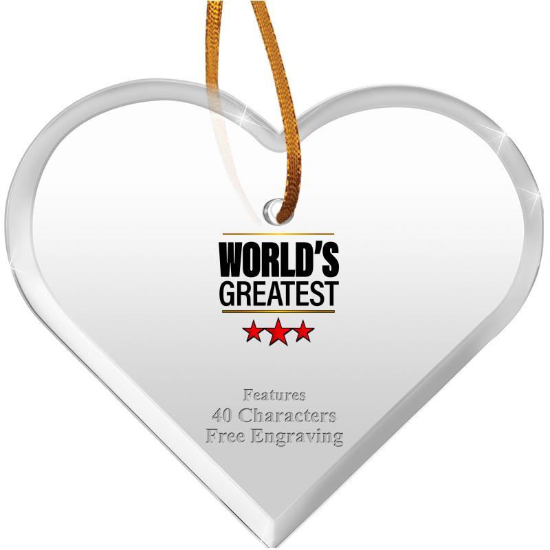 3 1/2"X 3" HEART ACRYLIC ORNAM