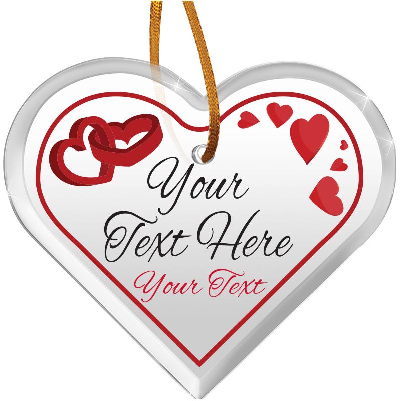 3.5" HEART ACR COLOR PRINT ORN