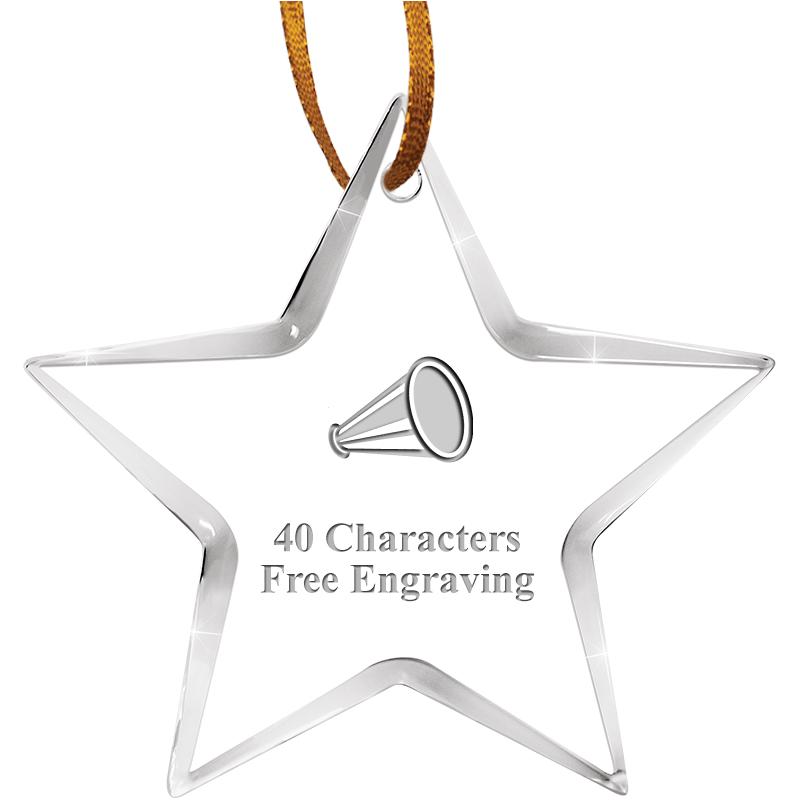 3 1/2" STAR ACRYLIC ORNAMENT