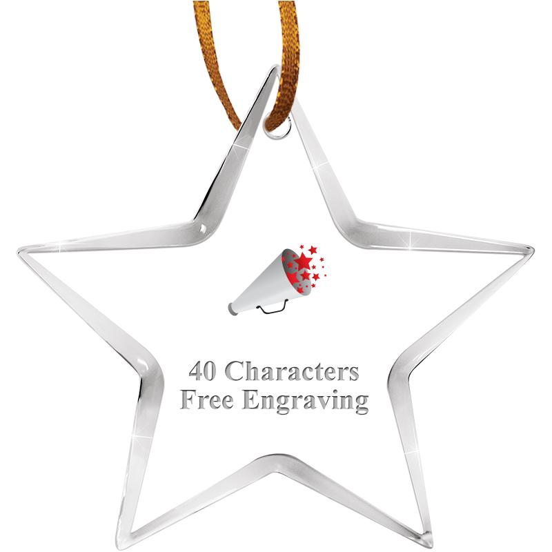 3 1/2" STAR ACRYLIC ORNAMENT