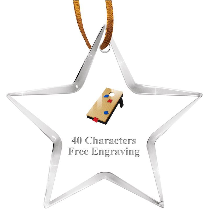 3 1/2" STAR ACRYLIC ORNAMENT