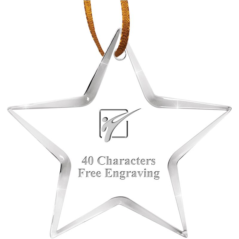 3 1/2" STAR ACRYLIC ORNAMENT