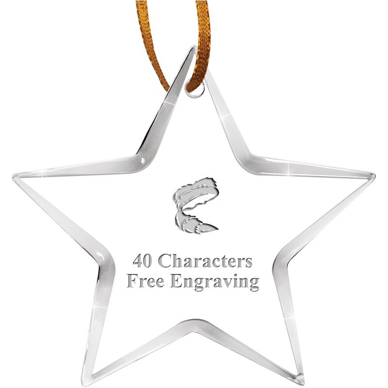 3 1/2" STAR ACRYLIC ORNAMENT
