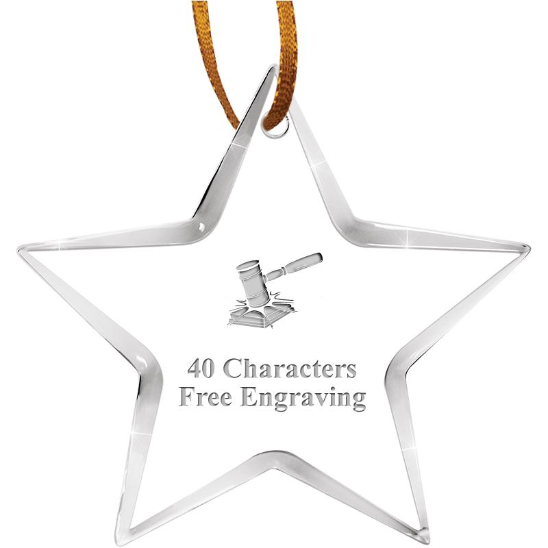 3 1/2" STAR ACRYLIC ORNAMENT