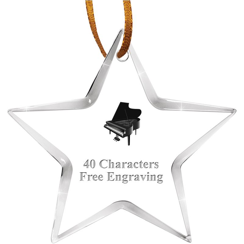 3 1/2" STAR ACRYLIC ORNAMENT
