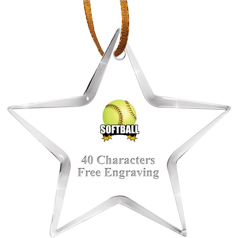 3 1/2" STAR ACRYLIC ORNAMENT