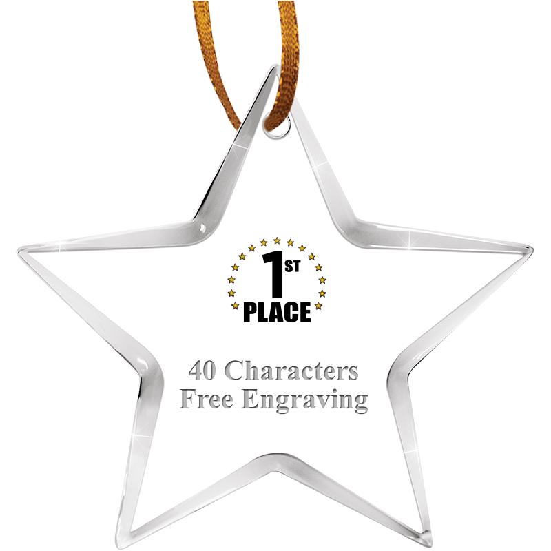 3 1/2" STAR ACRYLIC ORNAMENT