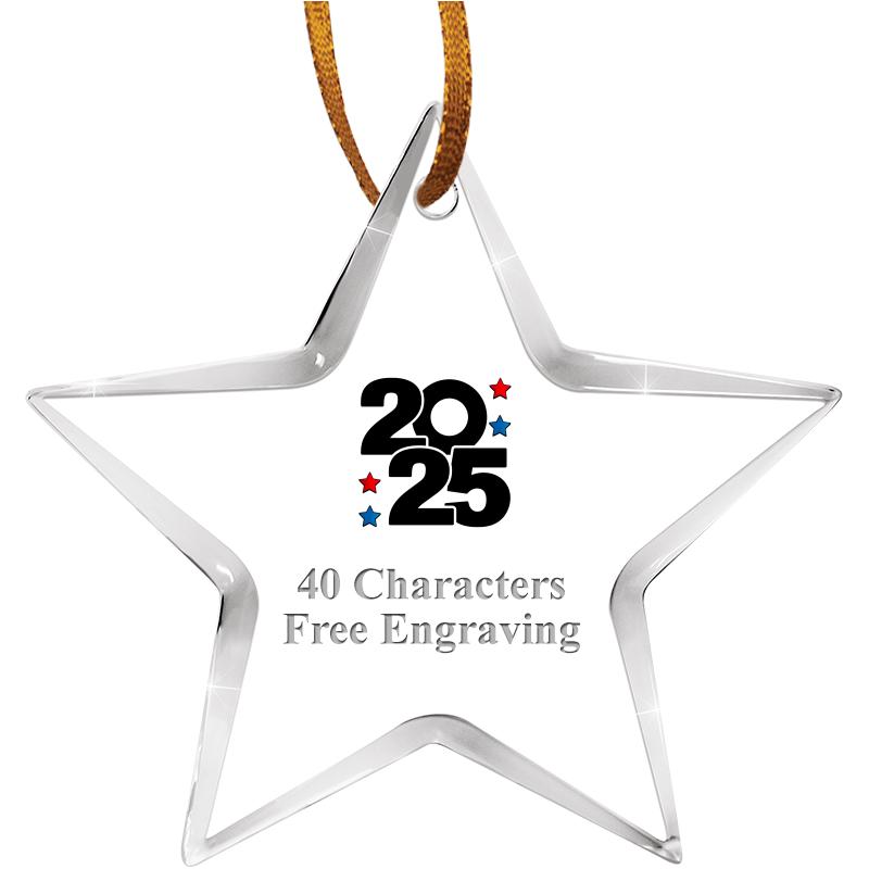 3 1/2" STAR ACRYLIC ORNAMENT