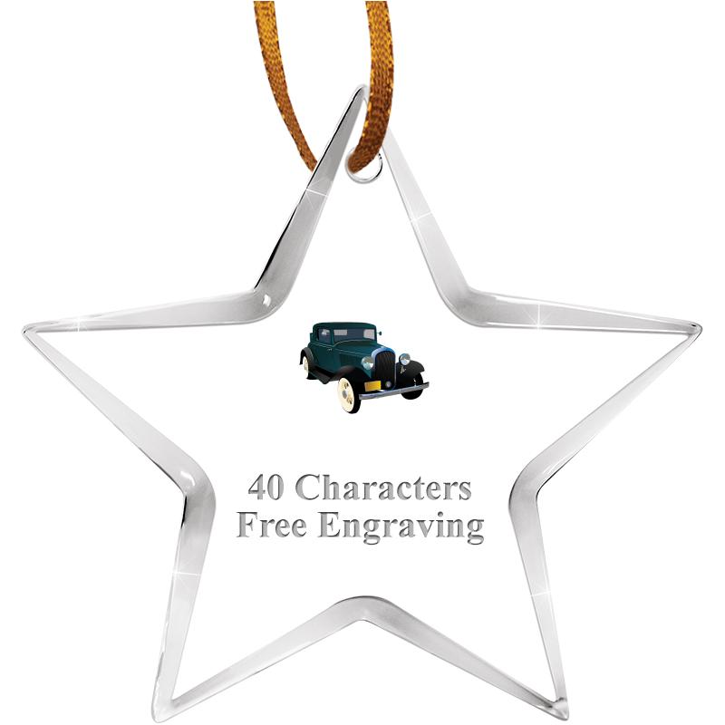 3 1/2" STAR ACRYLIC ORNAMENT
