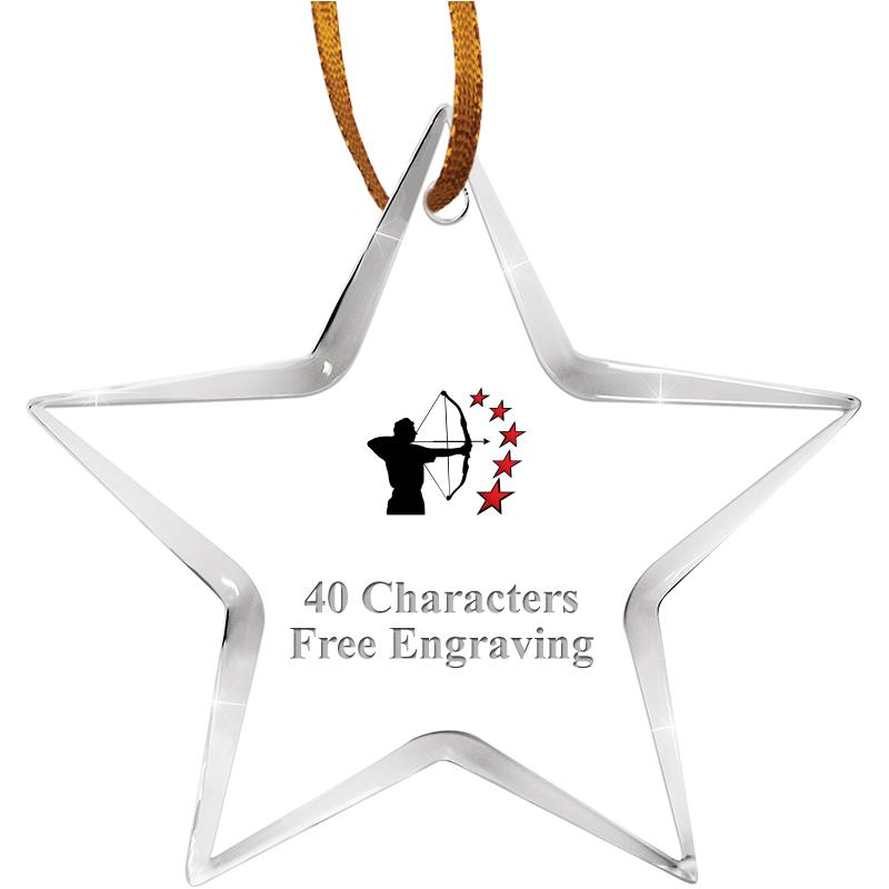 3 1/2" STAR ACRYLIC ORNAMENT