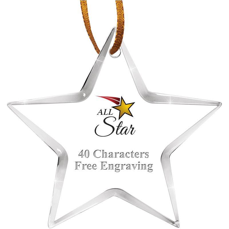 3 1/2" STAR ACRYLIC ORNAMENT