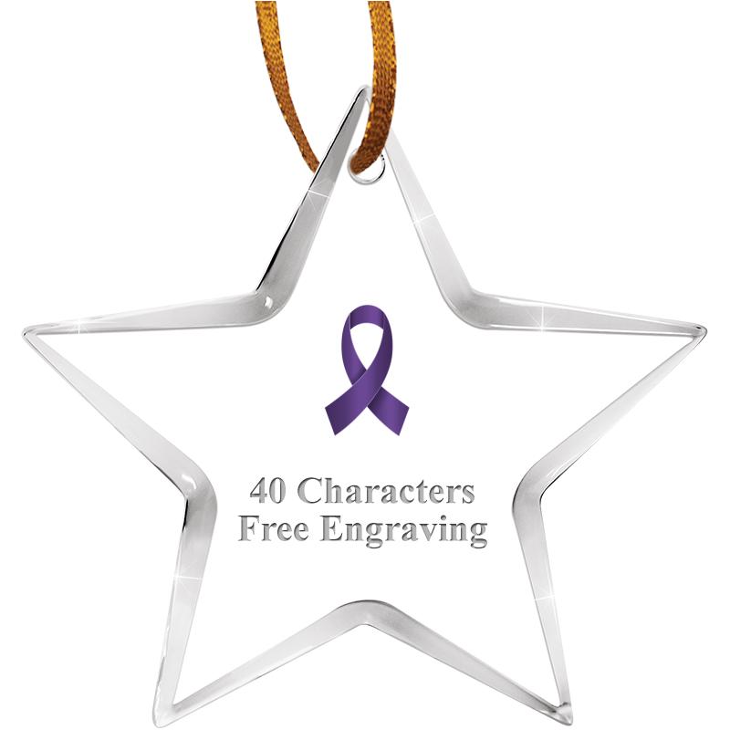 3 1/2" STAR ACRYLIC ORNAMENT