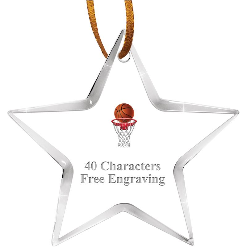 3 1/2" STAR ACRYLIC ORNAMENT