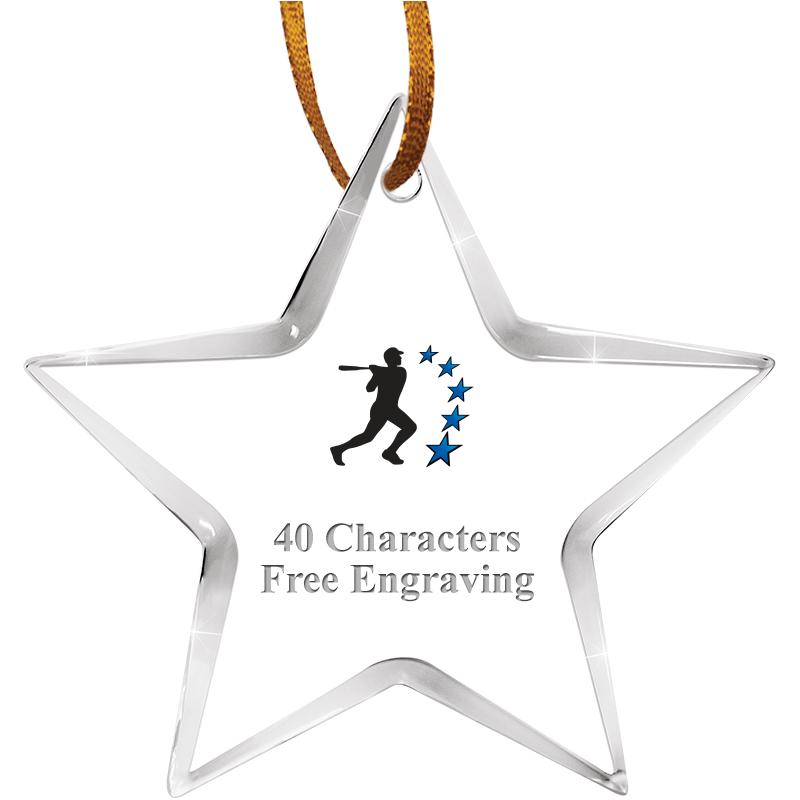 3 1/2" STAR ACRYLIC ORNAMENT