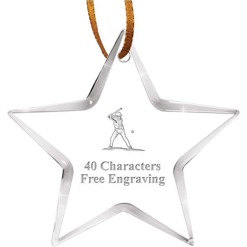 3 1/2" STAR ACRYLIC ORNAMENT