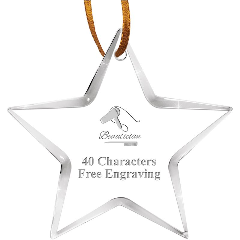 3 1/2" STAR ACRYLIC ORNAMENT