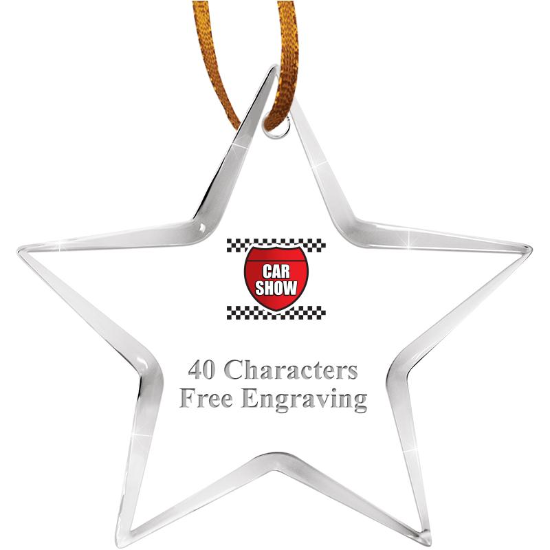3 1/2" STAR ACRYLIC ORNAMENT