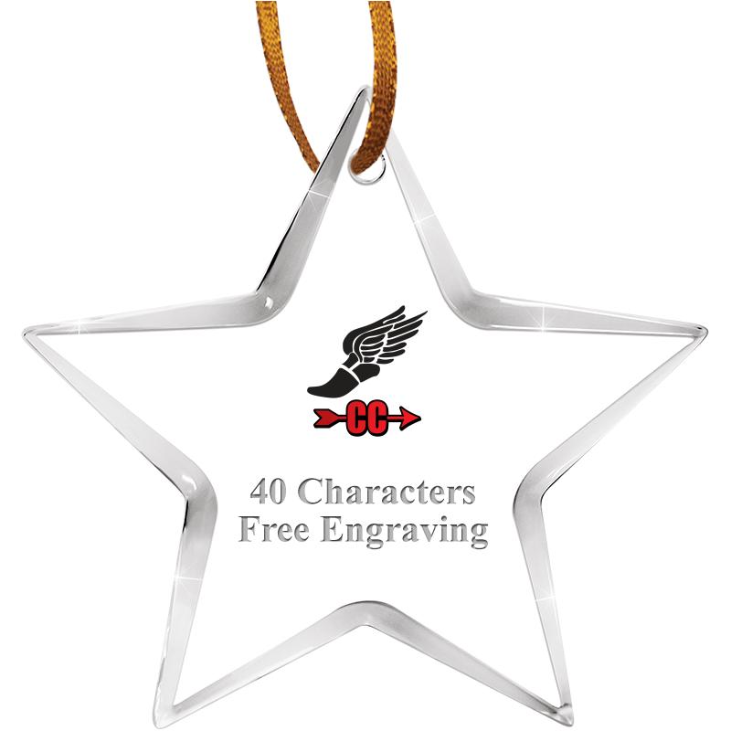 3 1/2" STAR ACRYLIC ORNAMENT