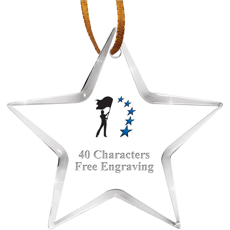 3 1/2" STAR ACRYLIC ORNAMENT