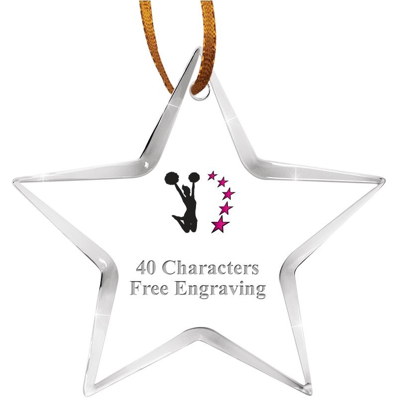 3 1/2" STAR ACRYLIC ORNAMENT