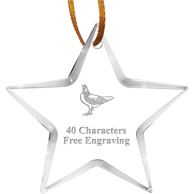 3 1/2" STAR ACRYLIC ORNAMENT