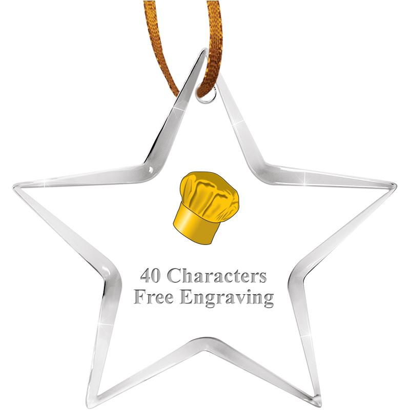 3 1/2" STAR ACRYLIC ORNAMENT