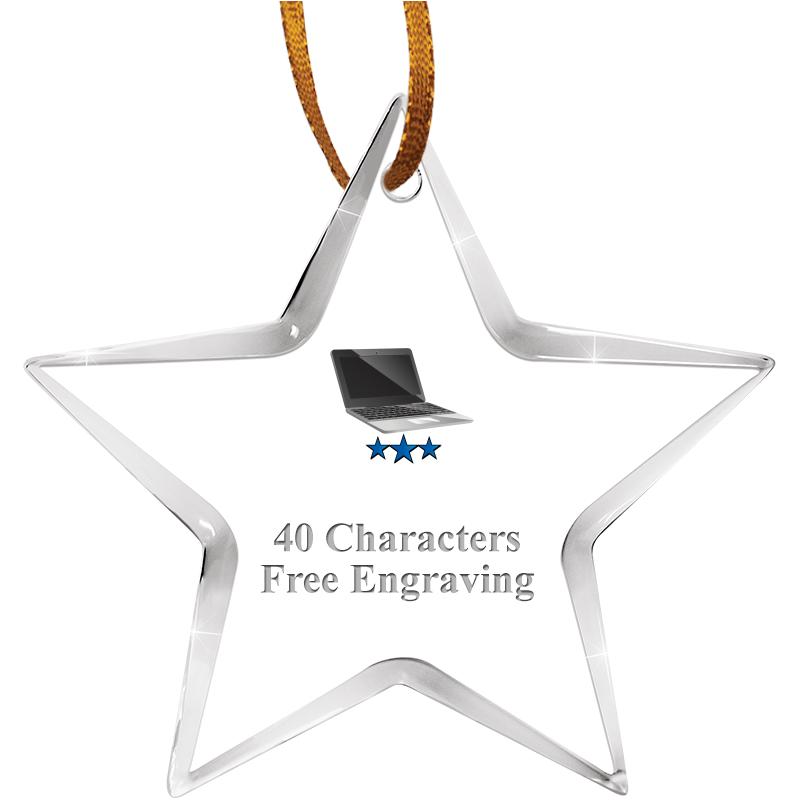 3 1/2" STAR ACRYLIC ORNAMENT
