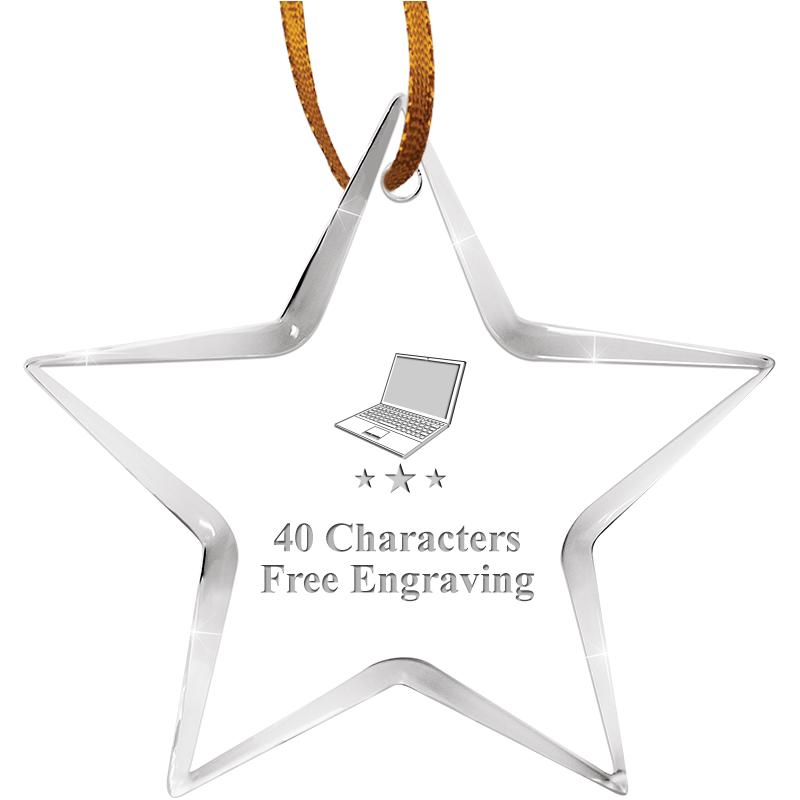 3 1/2" STAR ACRYLIC ORNAMENT