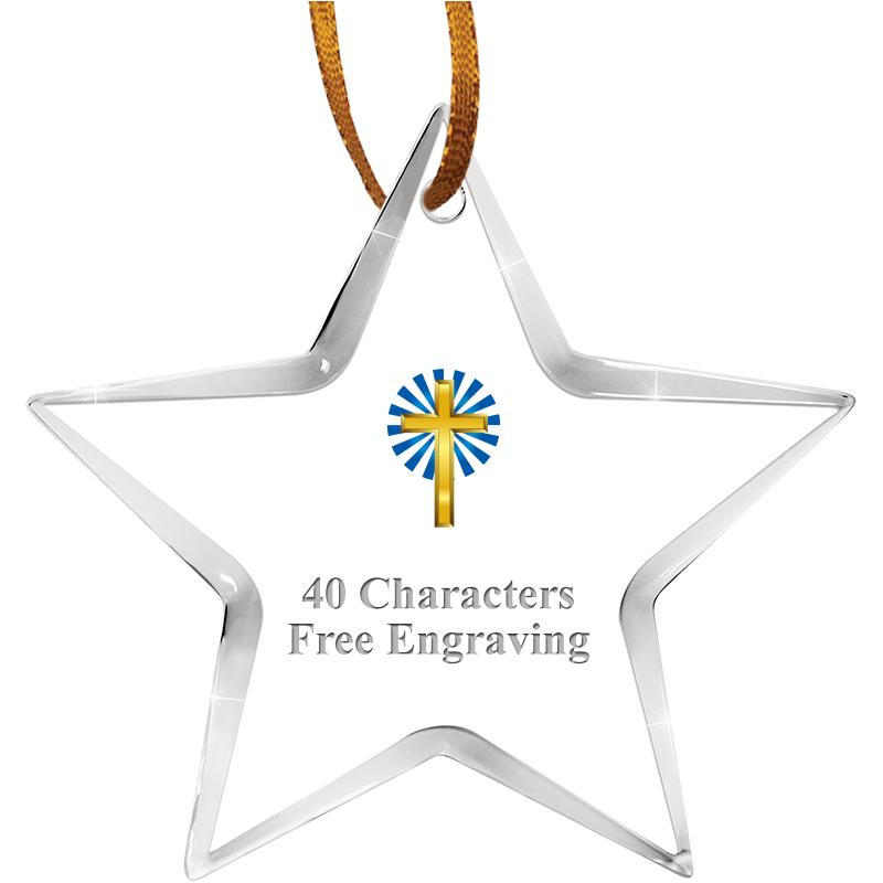 3 1/2" STAR ACRYLIC ORNAMENT