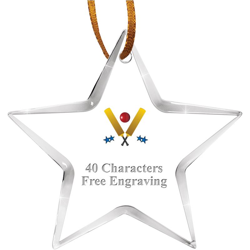 3 1/2" STAR ACRYLIC ORNAMENT
