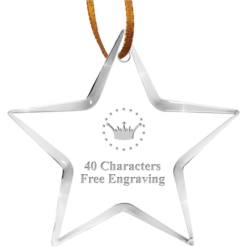 3 1/2" STAR ACRYLIC ORNAMENT