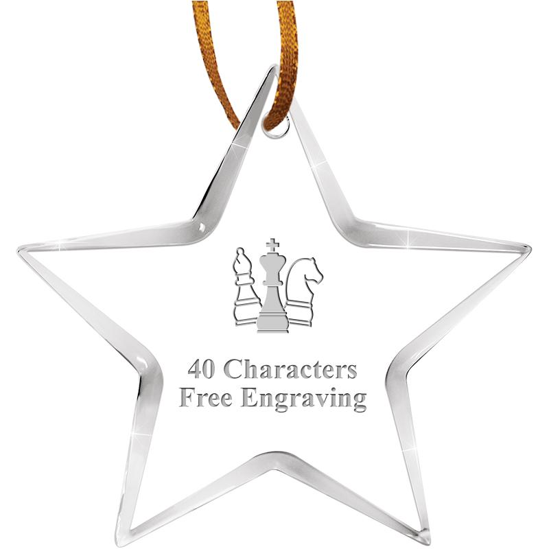 3 1/2" STAR ACRYLIC ORNAMENT