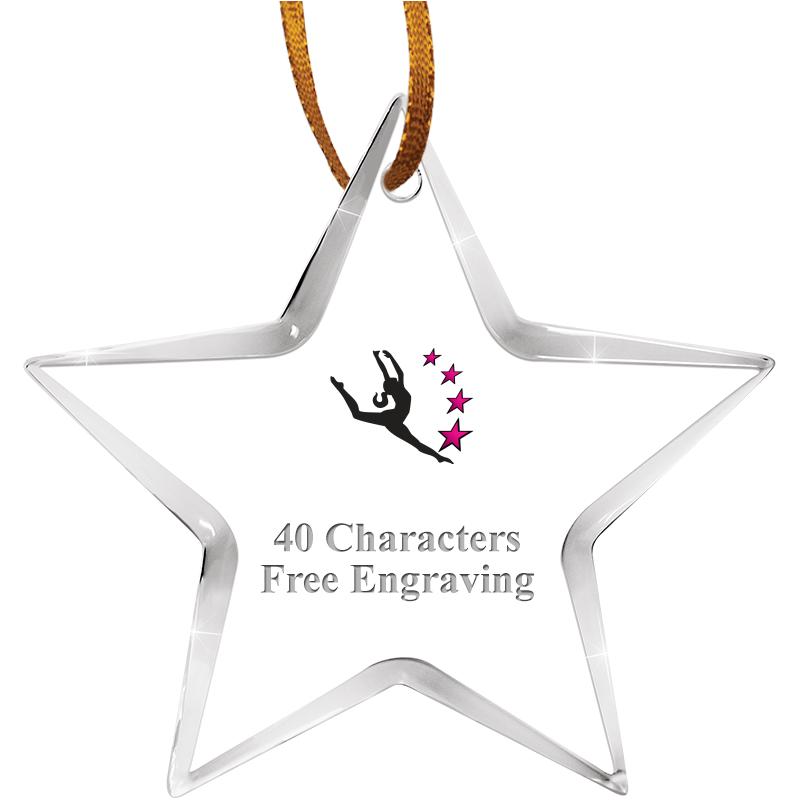 3 1/2" STAR ACRYLIC ORNAMENT