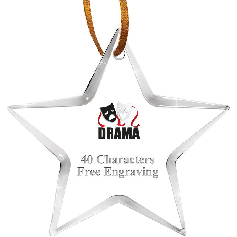 3 1/2" STAR ACRYLIC ORNAMENT