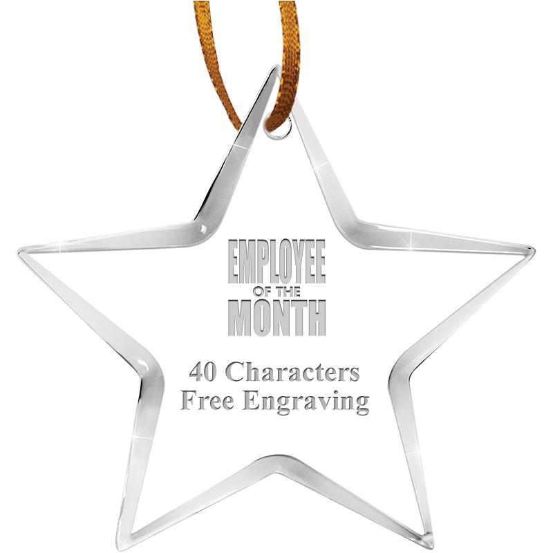 3 1/2" STAR ACRYLIC ORNAMENT