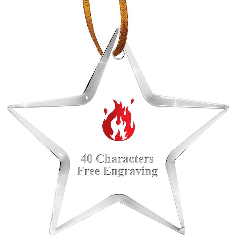 3 1/2" STAR ACRYLIC ORNAMENT
