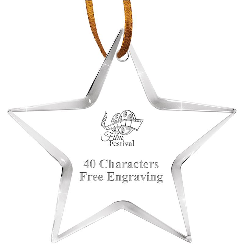 3 1/2" STAR ACRYLIC ORNAMENT