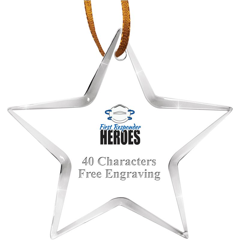 3 1/2" STAR ACRYLIC ORNAMENT