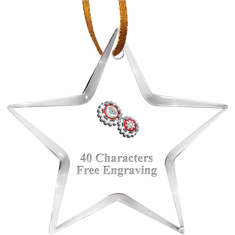 3 1/2" STAR ACRYLIC ORNAMENT